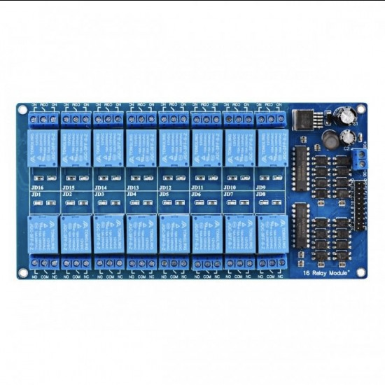 12V 16-Channel OptoCoupler Relay Board Module LM2576 Power Supply