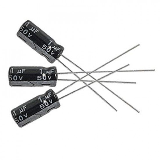 1uF 50V Electrolytic Capacitor - Pack of 5