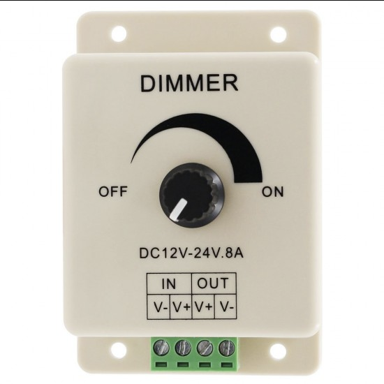 12V-24V DC 8A Adjustable Manual Knob Dimmer Switches For Single LED Strip