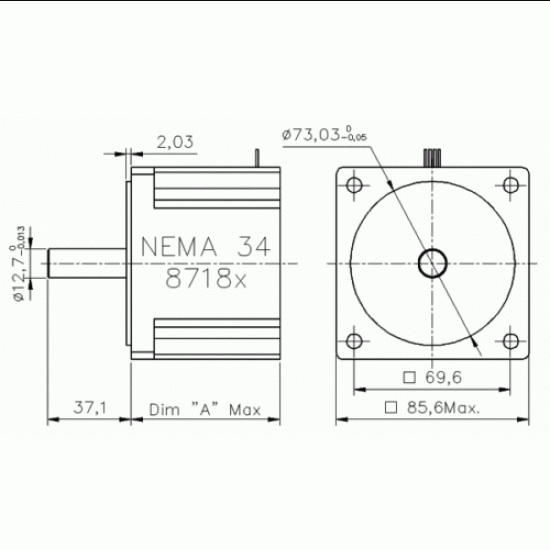 NEMA34 34Kgcm Bipolar Hybrid Stepper Motor