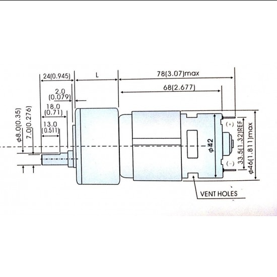Tauren Geared DC Motor Series 100 - 12V, 300 RPM