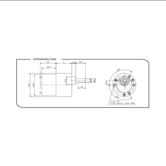 Offside Geared Motor 12V 300 RPM - High Torque