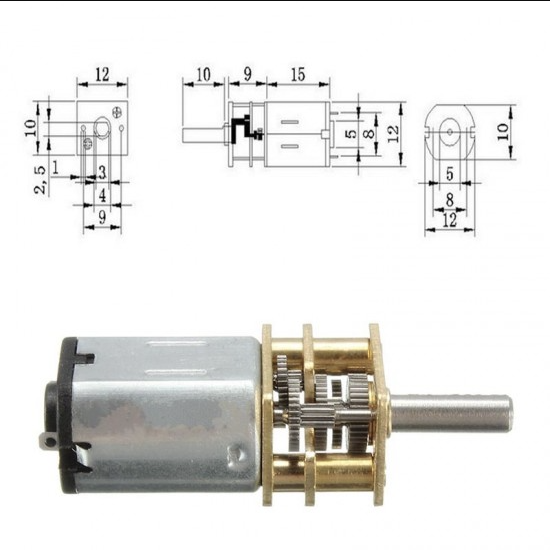 N20 12V 300RPM Micro Metal Gear Motor