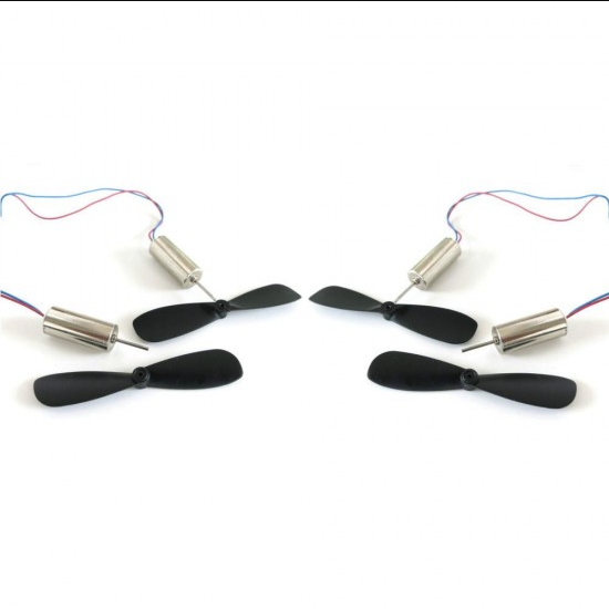 3.7V 7x16mm Magnetic Micro Coreless Motor with Propeller 48000 RPM (Set of 4)