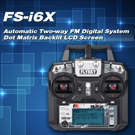 Flysky FS-i6X 2.4GHz 6CH AFHDS 2A RC Transmitter With FS-iA6B 2.4GHz 6CH Receiver