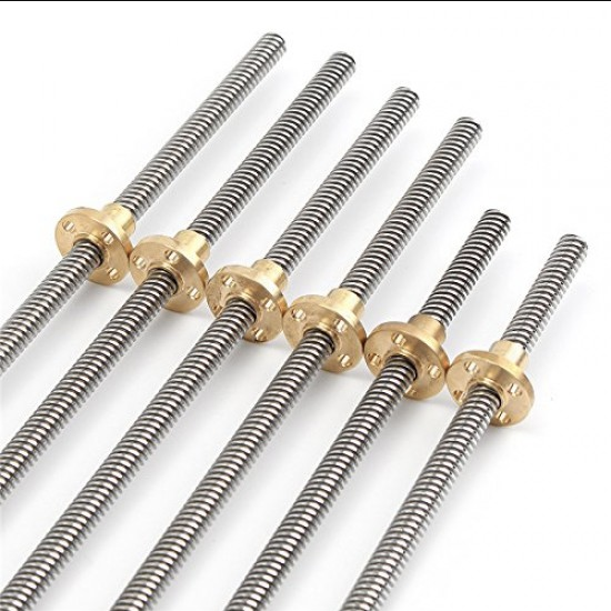 300MM Trapezoidal Lead Screw 8MM Thread 2MM Pitch with Copper Nut