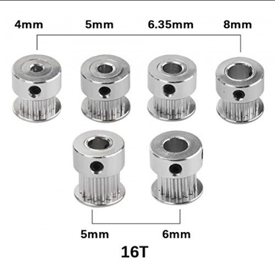Aluminum GT2 Timing Pulley 20 Tooth 6.35mm Bore For 6mm Belt