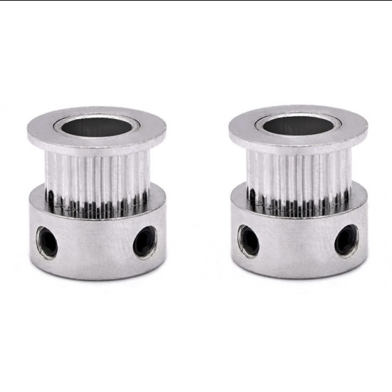 Aluminum GT2 Timing Pulley 20 Tooth 8mm Bore for 6mm Belt - 2 Pcs