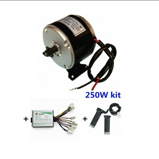 MY1016 24V 250W 2650 RPM Motor, Motor Controller, Throttle - DIY Electric Bicycle Kit