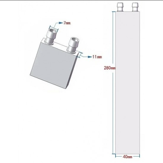 Water Cooling Head Water Cooling Plate 40*280mm