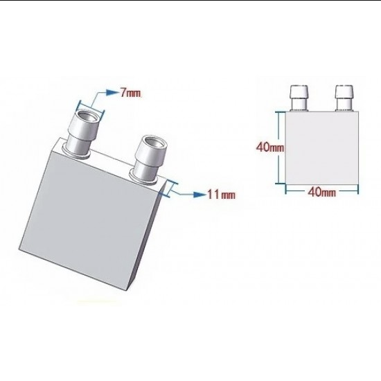 Water Cooling Head Water Cooling Plate 40*40mm