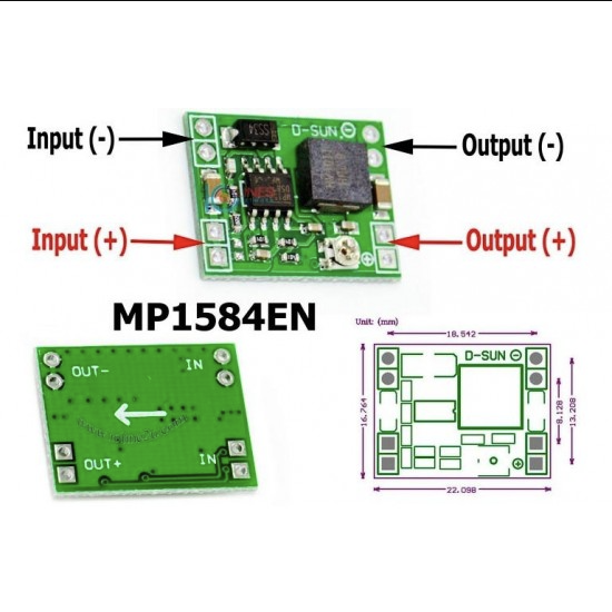 Mini 3A DC-DC Converter Adjustable Step down Module - MP1584EN