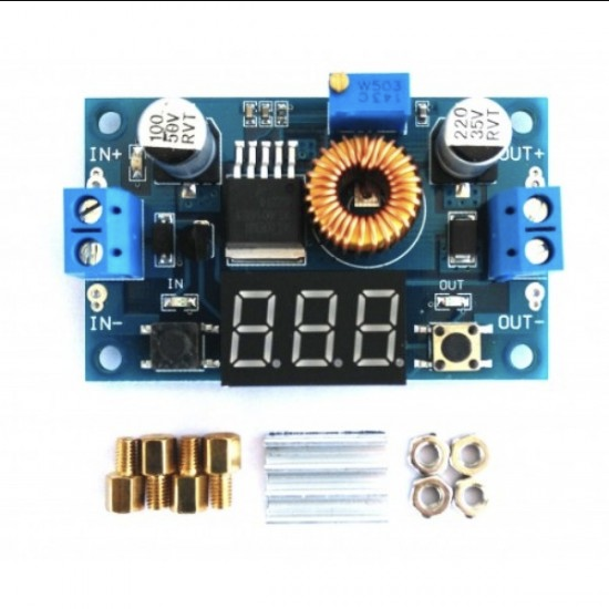 XL4015 5A 75W Step Down DC-DC Converter Adjustable Module with Voltmeter