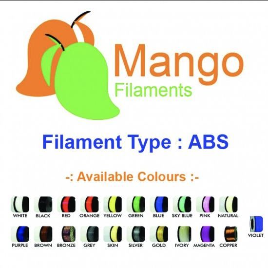 Mango ABS 1.75mm 3D Printer Filament 1kg - Grey