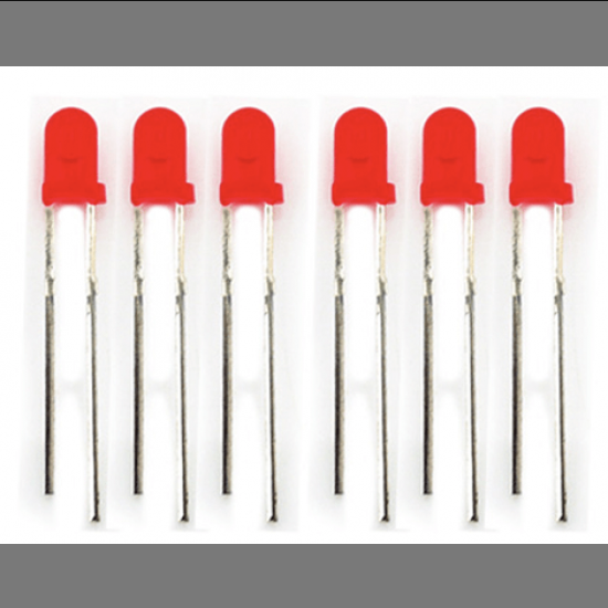 3mm Red LED Diffused (Pack of 10)