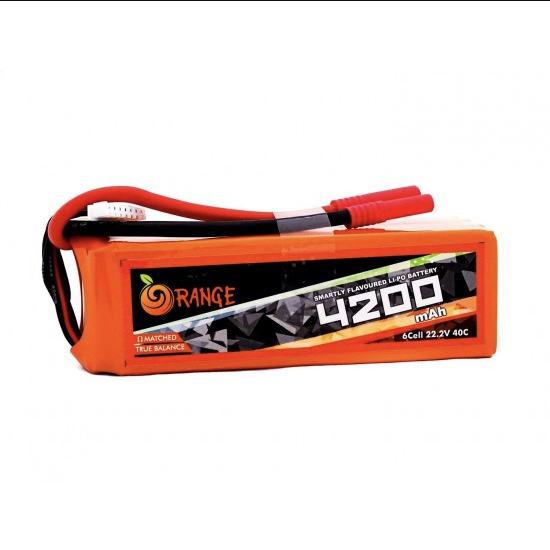 4200mAh 6S 35C/70C (22.2V) Orange Lithium Polymer Battery Pack (LiPo)