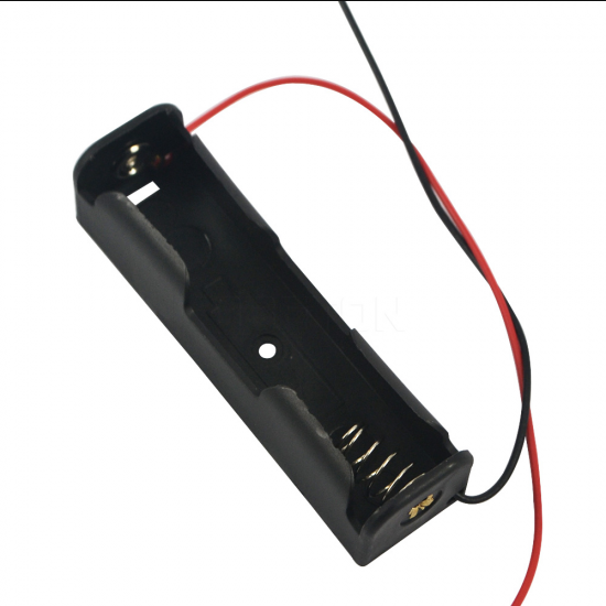 Black Plastic Storage Box Case Holder For Battery 1 x 18650 Cell Box - 2 Pcs