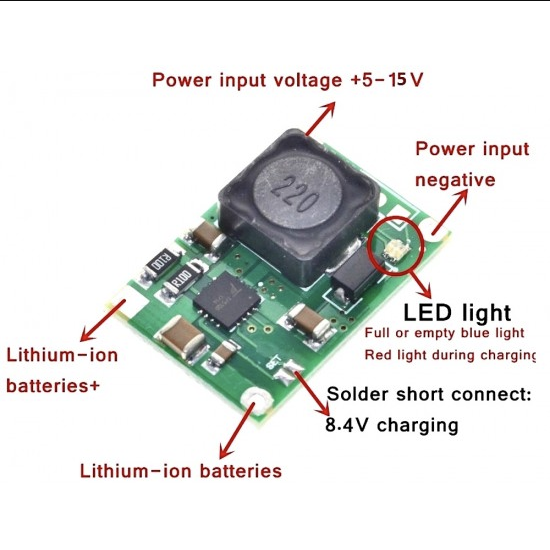 TP5100 2A Lithium Ion 18650 Battery Charger Module